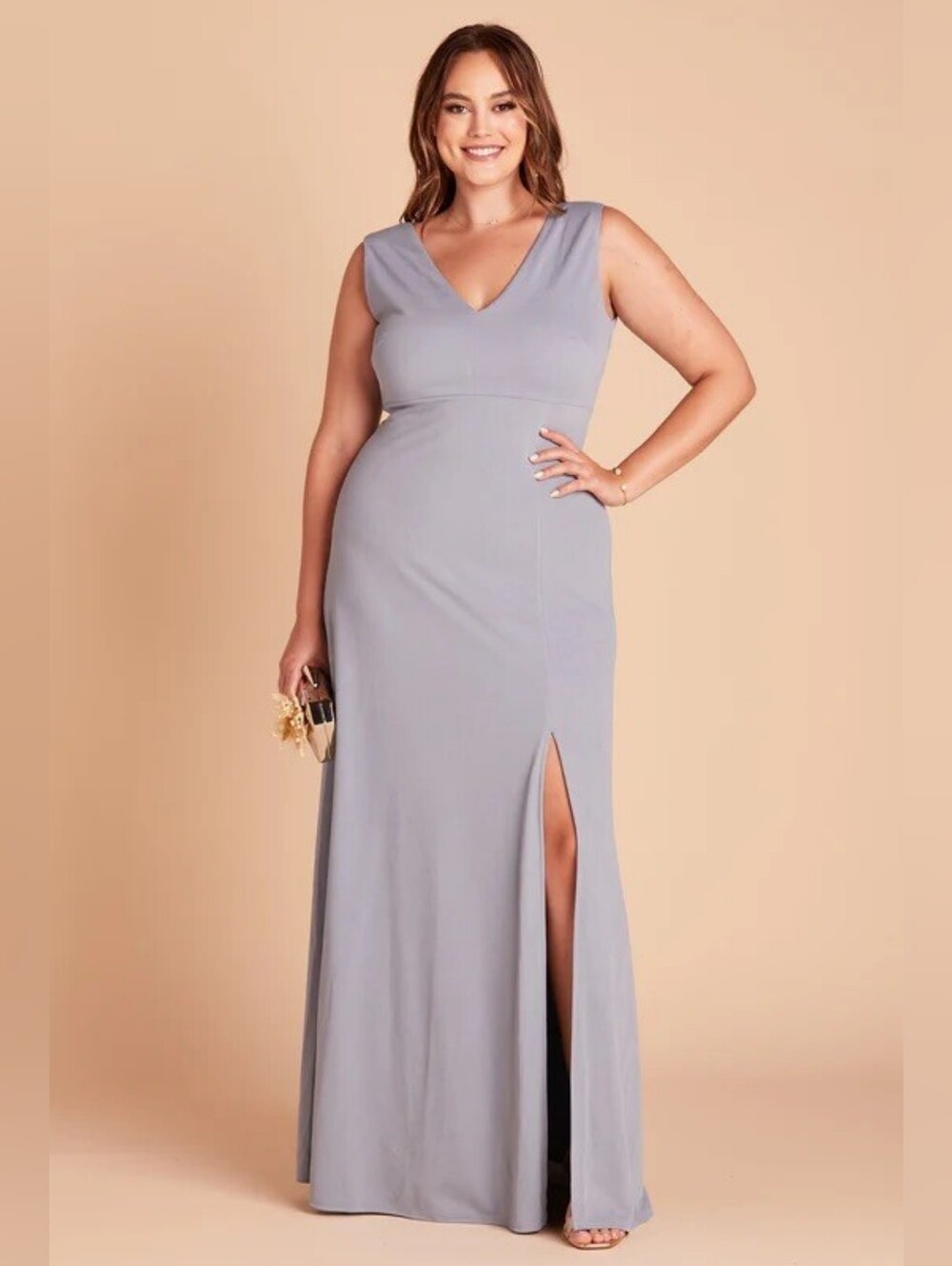 Birdy Grey Dusty Blue Shamin Dress In Crepe